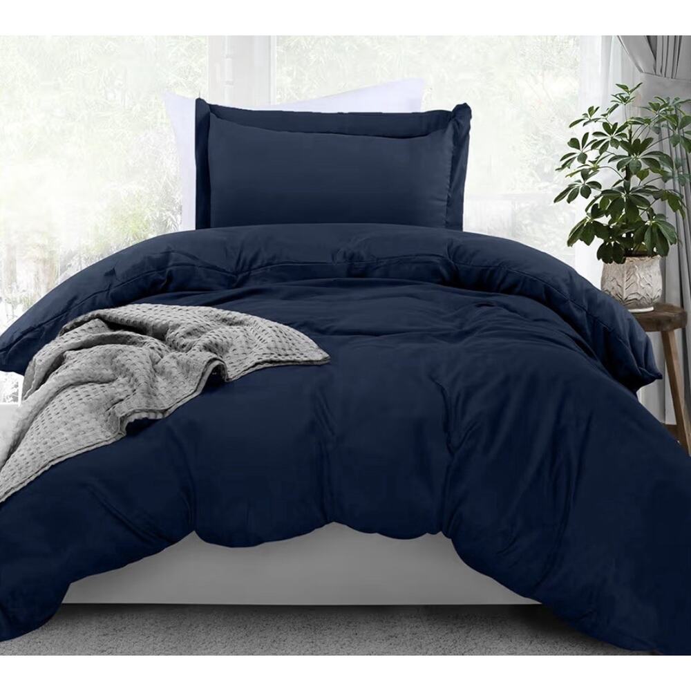 Utopia Bedding Twin Duvet Cover Set 2 Piece Navy Brushed Microfiber New‎